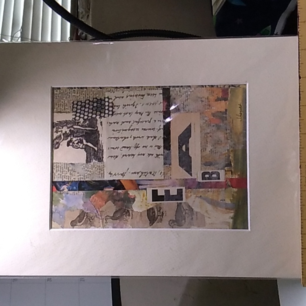 Rare absract art by joan hayward collage
